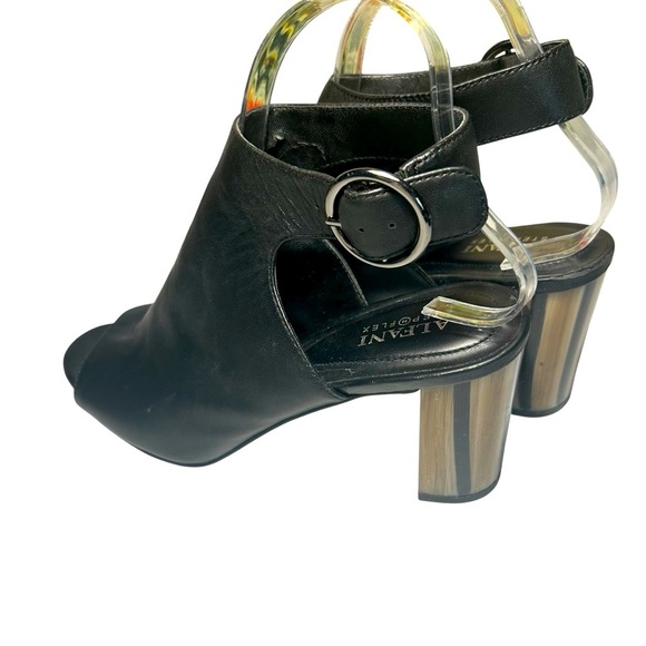 Alfani Floriss Step 'N Flex Peep Toe Leather Slingback lock Heeled Shoo Sz 8.5 - Picture 1 of 12